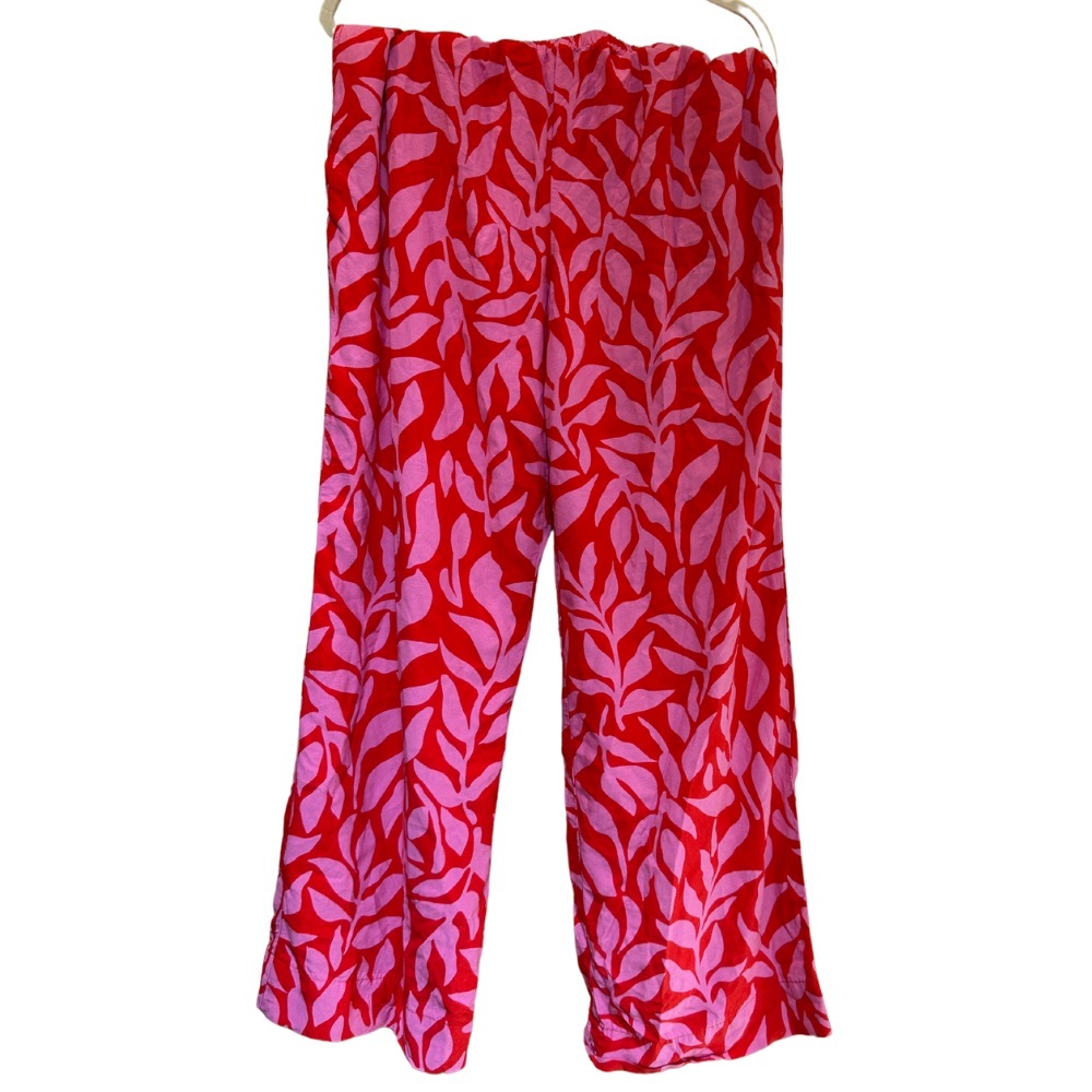 A New Day Crepe Pull-On Pants – Pink/Red Leaf – Size L